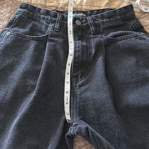 Pretty Little Thing | Black Jeans Frayed Hem Wide Leg Size US 2/ UK 6 - Picture 10 of 16